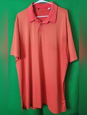 adidas Men Sz XL Coral/Salmon Polo Shirt Golf Performance DRI-FIT Active Gym Top